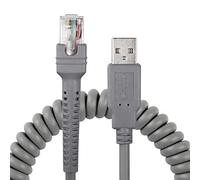 SinLoon Cavo di prolunga a spirale da USB A a RJ45, 3 m, compatibile con scanner di codici a barre Symbol Ls2208ap Ls1203 Ls4208 Ls4278 Ds6707 Ds6708 cavo USB