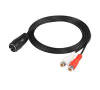 SinLoon Cavo di prolunga da DIN a RCA 5FT Din 8 pin femmina a doppio cavo audio RCA femmina per apparecchiature audio per strumenti musicali(8pin female to 2 female RCA, 5FT)