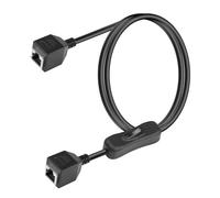 SinLoon Cavo Ethernet Cat6 da 1,9 m con interruttore on/off 304, prolunga di rete Internet RJ45 femmina a femmina, ad alta velocità, compatibile con PC, laptop, router, switch