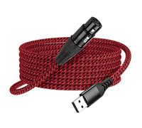 SinLoon Cavo microfono da XLR a USB a 3 poli adattatore XLR femmina a USB-A | Cavo audio intrecciato da 2 m/6,5 FT per collegamenti PC e dispositivi di registrazione