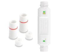 SinLoon Estensore PoE Impermeabile IP67 100m/250m - Ripetitore Ethernet Esterno RJ45 10/100Mbps per Telecamera IP - Plug and Play (Bianco)