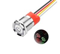 SinLoon Interruttore touch 19 mm 0,74" LED - Interruttore Latching DC 6 V fino a 36 V IP67 impermeabile pulsante touch in metallo per foro da 3/4"