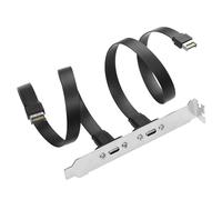 SinLoon USB 3.1 Cavo di prolunga tipo C con connettore per pannello frontale con vite per montaggio a pannello Cavo adattatore da 10 Gbps tipo E 20 pin maschio a USB-C femmina 30 cm/11,8 inch (2 Port)