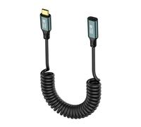 SinLoon USB-C Spiral Cable 3.2 Type-C 20 Gbps PD 100W 8K 60Hz Fast Charging Data Cable for Phone, Tablet and Other Type-C Devices-1.8M (Male to F)
