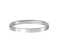 SINLOV Braccialetto di tipo rinestone Charm Crystal Bangle braccialetti Dainty manualetto Jewelry regolabile per le donne (silver)