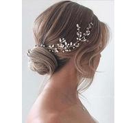 SINLOV Cerchietto per capelli da sposa con perle, accessorio vintage per capelli da sposa con cristalli