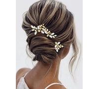SINLOV Sposa 3 forcine per capelli da sposa in cristallo per capelli da sposa rinesone, accessori per capelli da donna (argento)