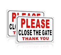 SINMAO Cartello con scritta "Please Close The Gate Dog", 24,9 x 28 cm, Keep Gate Closed, antiruggine e facile da montare, confezione da 2