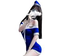 SINMIUANIME Lingerie da donna con gonna elasticizzata per ufficio, segretaria, hostess cosplay (7048blu)