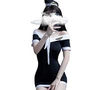 SINMIUANIME Lingerie da donna con gonna elasticizzata per ufficio, segretaria, hostess cosplay (7048nero)