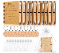 Sinmoe 10 Set di Regali di Ringraziamento al Collega Blocco Note A6 Ispiratore Penna a Sfera in Legno Portachiavi Borsa in Organza Regali per Quaderni a Spirale per Addio Cambio Lavoro Impiegato