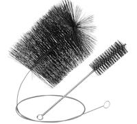 Sinmoe 2 Pezzi Set Spazzola per Tubi di Stufa da 150/ 180mm Spazzacamino con Asta di Spinta Scovolo per Caminetto 4 cm Scovolino in Filo d'Acciaio per Pulire Caldaia Canna Fumaria Camino(18cm)