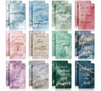 Sinmoe 24 Mini Quaderni Originali Taccuini Tascabili con Frasi Motivazionali Italiano Regalo Laurea Regalo Motivizionale per Studenti Colleghi Ufficio Natale, 12 Stili(Marmo acquerello)