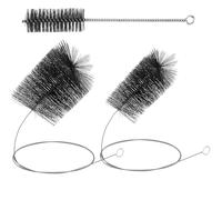 Sinmoe 3 Pezzi Set di Spazzole per Decarburazione Caminetto Spazzole Spazzacamino da 80 mm e 160 mm con Asta di Spinta Flessibile da 2 m Scovolo per Tubi in Acciaio 40 mm per Caldaie Canne Fumarie