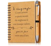 Sinmoe Regali di Ringraziamento per Colleghi Insegnanti Taccuini Tascabili con Penna Quaderni Appunti con Frasi Motivazionali Ispirazione Regali per Donna Amica Laurea Compleanno(Ti Ringrazio)