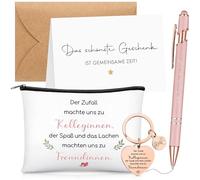 Sinmoe Regali per le Amiche Contenere Borsa per Cosmetici Portachiavi Penna a Sfera Biglietto con Busta Regalo del Migliore Amico per Regalo di Natale di Compleanno(Freundinnen)