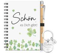 Sinmoe Set di 3 Regali di Ringraziamento per i Colleghi Include 1 Quaderno a Spirale con 1 Penna a Sfera e 1 Portachiavi Regalo di Addio per i Colleghi Che Cambiano Lavoro per Natale