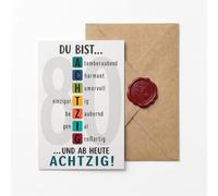 Sinnblatt Biglietto di auguri per 80° compleanno, per donne e uomini, 12 x | Originale gioco di parole Ottzig, divertente biglietto di compleanno per gli 80 anni per donne e uomini, 300 g/m²
