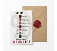 Sinnblatt Biglietto di auguri per 90° compleanno, per donne e uomini, 12 x | Originale gioco di parole 90 anni, divertente biglietto di compleanno per donne e uomini, 300 g/m²