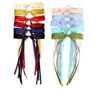 SINNKY 12 fiocchi per capelli da donna, nastro per capelli con coda lunga, fermagli per capelli per donne e ragazze, fermagli per capelli con fiocco accessori
