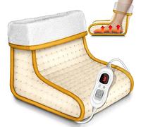 sinnlein Scaldapiedi | Riscaldamento Elettrico dei Piedi | 6 Livelli di Temperatura | Pantofole Riscaldante da Piedi | Spegnimento Automatico | Protezione da Surriscaldamento (Beige)