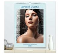 Sinnliche Dusche - Computerträume aus der KI (hochwertiger Premium Wandkalender 2026 DIN A2 hoch), Kunstdruck in Hochglanz: Erotische digitale Frauen beim Duschen