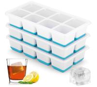 Sinnsally Stampo per cubetto ghiaccio, 3 pezzi, in silicone, con coperchio