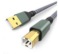 Sinoacc Cavo da USB A a USB B, 480 Mbps, in nylon intrecciato ad alta velocità, compatibile con tastiera HP, Canon, Dell, Epson, Brother, Piano DAC, Midi Keyboard, connettori placcati oro, intrecciato
