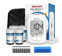 Sinocare Misuratore Glicemia, Glucometro con 100 Strisce Glicemia e 100 Lancette, Elettrodo d'argento più Preciso, Risultati in mg/dL