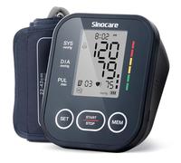 Sinocare Misuratore Pressione da Braccio, Macchinetta Pressione Digitale Sfigmomanometro Professionale con Funzione di Avviso dei Rischi e Bracciale Grande(22-42cm) per Monitoraggio Familiare