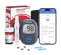 Sinocare Safe AQ Air Glucometro Bluetooth con 25 Strisce + 25 Lancette