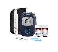 Sinocare Safe AQ Air Glucometro Intelligente, Misuratore di Glicemia Bluetooth con App, Senza Codice, Alta Precisione, Ideale per il Monitoraggio Quotidiano a Casa, Kit con 50 Strisce + 50 Lancette