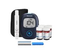 Sinocare Safe AQ Air Glucometro Intelligente, Misuratore di Glicemia Bluetooth con App, Senza Codice, Alta Precisione, Ideale per il Monitoraggio Quotidiano a Casa, Kit con 100 Strisce+100 Lancette