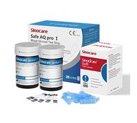 Sinocare Strisce per Glicemia con 50 Strisce e 50 Lancette, Test di Diagnostica e Monitoraggio Data di Scadenza Recente, Solo Applicabile Misuratore Glicemia AQ Pro I