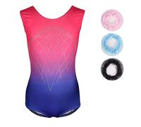Sinoem Ragazze Ginnastica Leotards Balletto Body Costumi di Danza per Bambini da 2 a 10 Anni (5-6 Anni, Blu + Rosa - Senza Maniche)