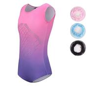 Sinoem Ragazze Ginnastica Leotards Balletto Body Costumi di Danza per Bambini da 2 a 10 Anni (9-10 Anni, Rosa + Viola - Senza Maniche)