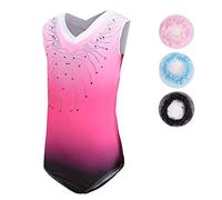 Sinoem Ragazze Ginnastica Leotards Manica Lunga Balletto Body Costumi di Danza per Bambini da 2 a 10 Anni (5-6 Jahre, Rosa- senza maniche)