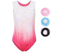 Sinoem Ragazze Ginnastica Leotards Manica Lunga Balletto Body Costumi di Danza per Bambini da 5 a 12 Anni (Rosa- senza maniche, 11-12 anni)