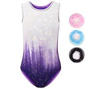 Sinoem Ragazze Ginnastica Leotards Manica Lunga Balletto Body Costumi di Danza per Bambini da 5 a 12 Anni (Porpora- senza maniche, 7-8 anni)