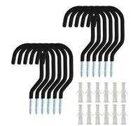 Sinoer 12 pezzi di ganci per biciclette, ganci a spirale per biciclette a soffitto con 12 tubi di espansione, utilizzati per magazzini e garage - nero