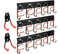 Sinoer 51 "tutto in metallo per garage/attrezzi da giardino, organizer da parete per garage e stoccaggio con piccoli ganci per garage a U per garage, bicicletta, scala, bicicletta, (3Rails)
