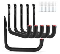 Sinoer Ganci da garage, 6 ganci da parete Jumbo, braccio 24,9 cm, resistente per attrezzi, scale, biciclette, oggetti ingombranti, 25 x 23 cm