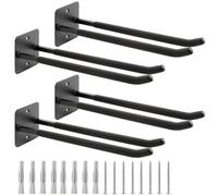 Sinoer Ganci da garage ad alte prestazioni migliorati, ganci da garage in acciaio utilizzato, ganci doppi da 14 pollici per montaggio a parete del garage per sedie, scale, corde e passeggini, 4 pezzi