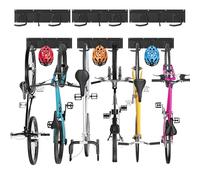 Sinoer Portabici da parete - 6 biciclette + 3 caschi, portabici da strada o mountain bike - Portabici da parete verticale (larghezza interna: 60 mm)