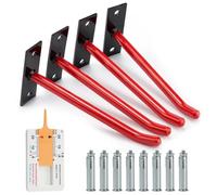 Sinoer Set di 4 supporti per pneumatici pesanti, montaggio a parete, ganci per garage, durevoli, per organizzare garage, ruote pneumatici, scale e altro ancora - rosso