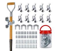 Sinoer Staffa da parete per supporto da 14 pezzi per il garage - Supporto per organizer da parete per armadietto del garage per rastrello, pala, scopa,