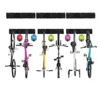 Sinoer supporto a parete per biciclette, porta a parete per 6 biciclette e 5 caschi, gancio resistente per biciclette in acciaio pieno, 3 guide da 20 pollici.