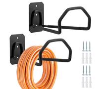 Sinoer Supporto per tubo da giardino in metallo, da appendere alla parete, perfetto per tubo dell'acqua, 2 pezzi
