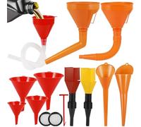 Sinofort 11 Pezzi Imbuto Olio Motore, Grande Benzina Imbuti Plastica Travasatore Becco Lungo Universale Imbuto Kit Riutilizzabile Con Filtro e Tubo Flessibile per Auto Moto Cucina Laboratorio Liquido