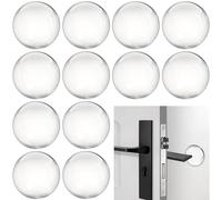 Sinofort 12Pezzi Proteggi Maniglia porta, 5cm Gommini Porte Maniglie, Fermaporta Paraurti da Parete Trasparenti Rotondi in Gomma per Proteggere Pareti e Mobili